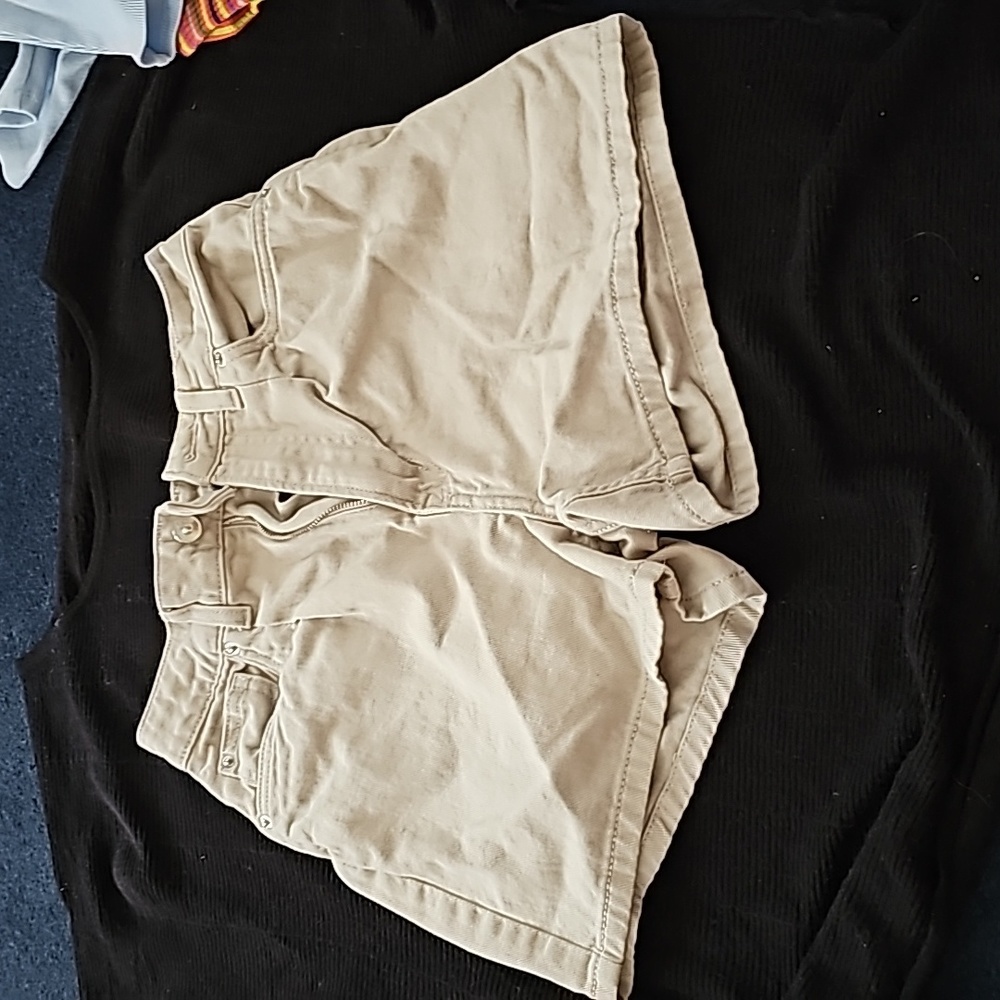 Tan jean shorts
